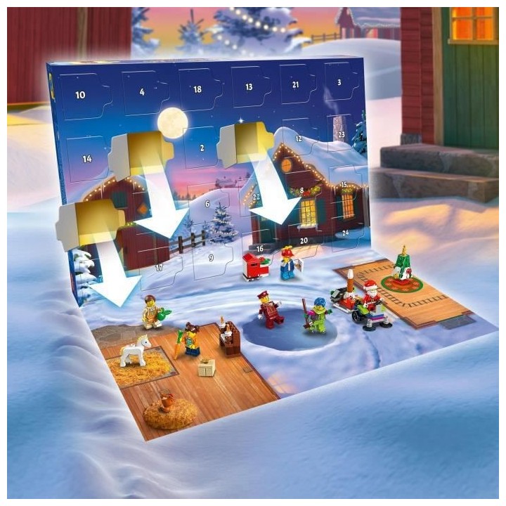 LEGO City 60352 Calendrier de l'Avent 2022, Jouet, Figurine Pere Noël