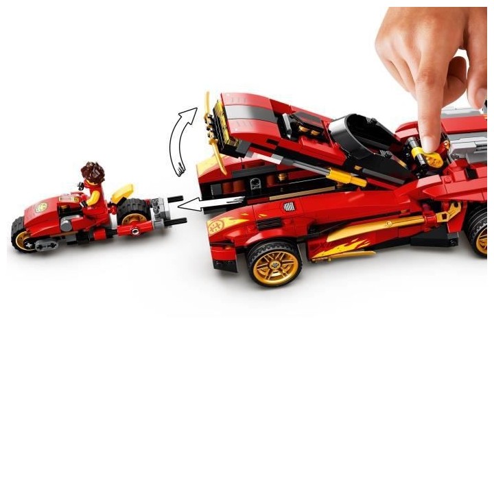 LEGO NINJAGO 71737 Le Chargeur Ninja X-1, Jouet de Voiture et Moto, 5