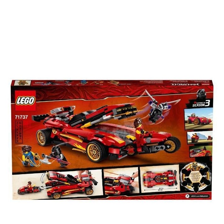 LEGO NINJAGO 71737 Le Chargeur Ninja X-1, Jouet de Voiture et Moto, 5