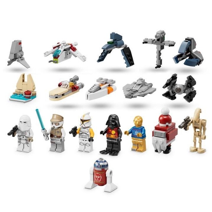 LEGO Star Wars 75340 Le Calendrier de l'Avent 2022, 24 Mini-Jouets, Ca