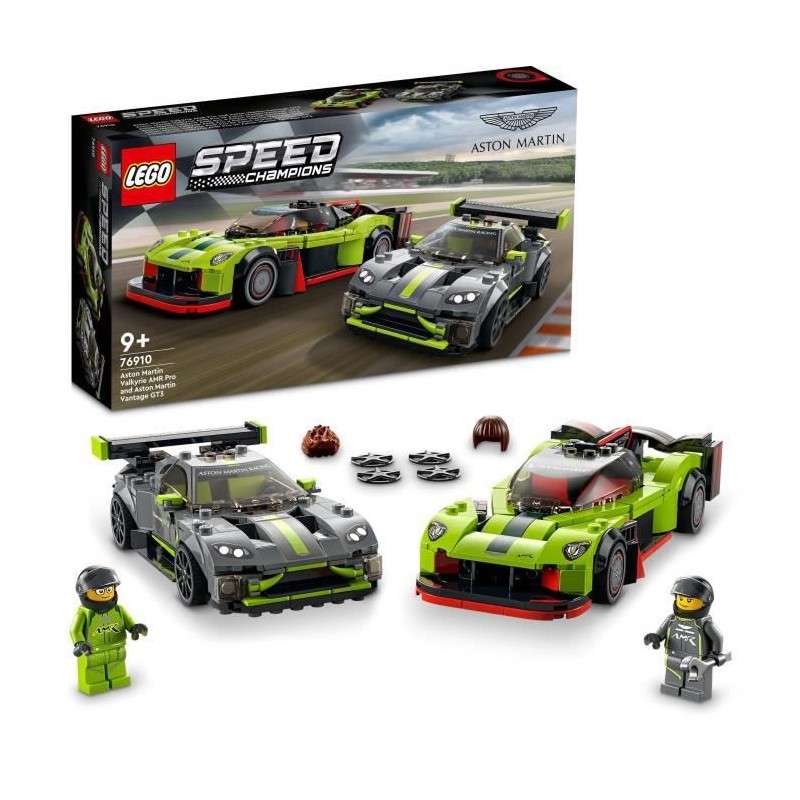 LEGO 76910 Speed Champions Aston Martin Valkyrie AMR Pro & Vantage GT3, 2 Modeles de Voitures de Course, Jouet Pour Enfants