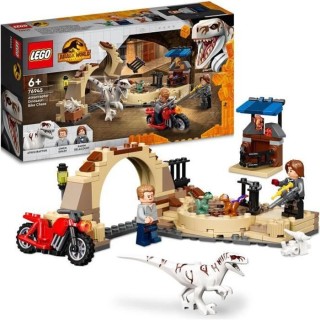 LEGO 76945 Jurassic World La Poursuite en Moto de l'Atrociraptor, Dino