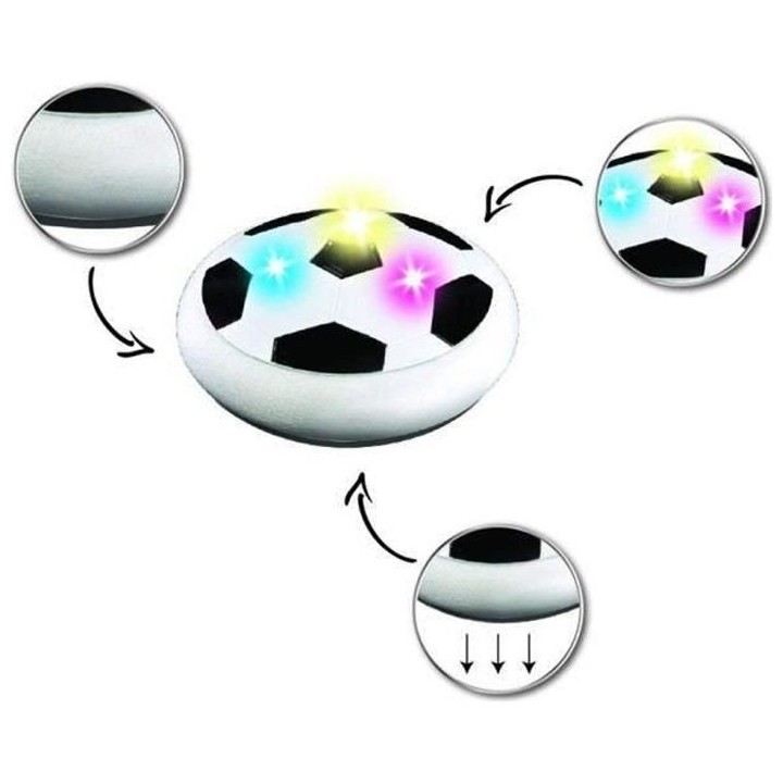 LEXIBOOK Aérofoot - Le disque de foot aéroglisseur avec effets lumin