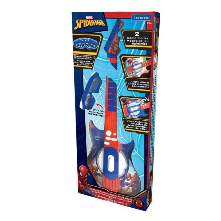 SPIDER-MAN - Guitare Électronique Lumineuse avec lunettes équipées