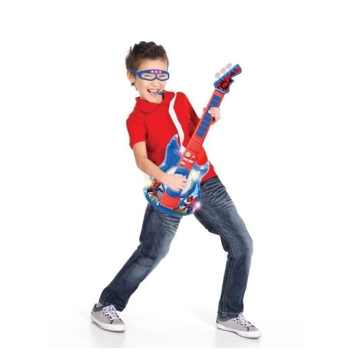 SPIDER-MAN - Guitare Électronique Lumineuse avec lunettes équipées