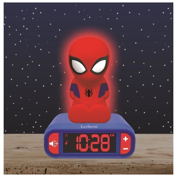 SPIDER-MAN - Réveil digital avec veilleuse lumineuse en 3D et effets