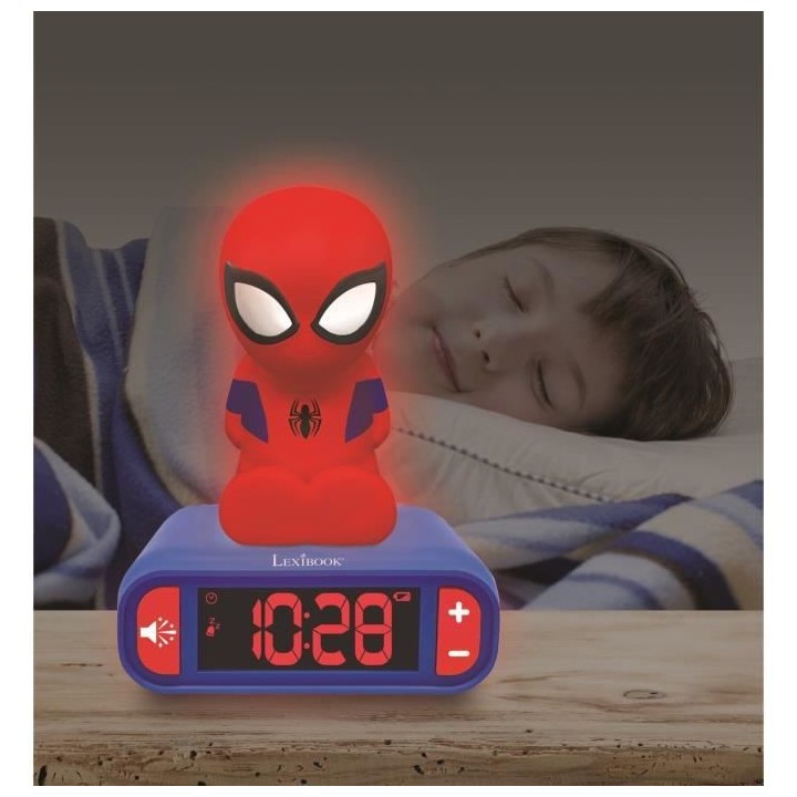 SPIDER-MAN - Réveil digital avec veilleuse lumineuse en 3D et effets