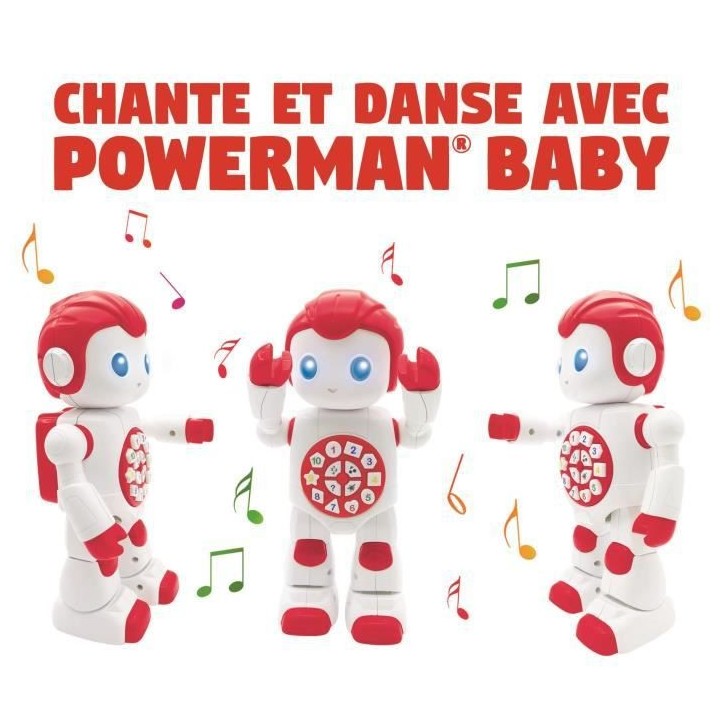 POWERMAN BABY - Robot Parlant Interactif Jouet d'éveil et d'apprentis
