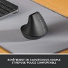 Souris Sans Fil Logitech Lift Ergonomique Verticale, Bluetooth ou récepteur USB Logi Bolt, Silencieuse - Graphite