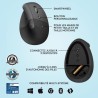 Souris Sans Fil Logitech Lift Ergonomique Verticale, Bluetooth ou récepteur USB Logi Bolt, Silencieuse - Graphite