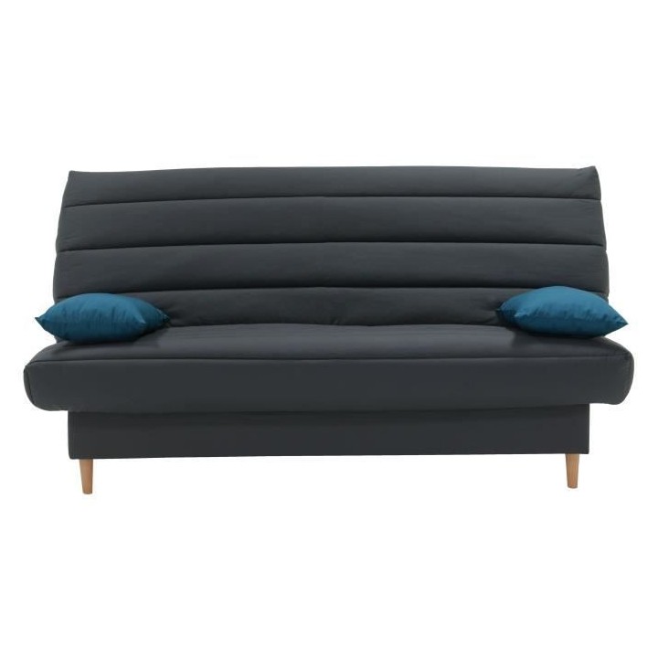 Banquette clic clac 3 places - Tissu anthracite - Style scandinave - L