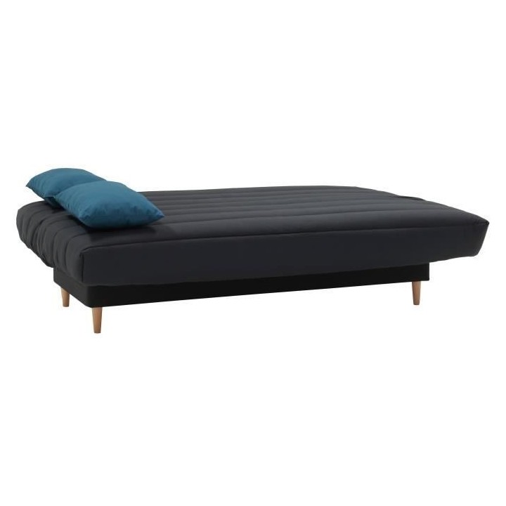 Banquette clic clac 3 places - Tissu anthracite - Style scandinave - L