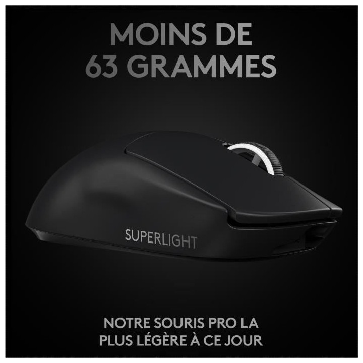Souris Gaming sans fil - LOGITECH G - PRO X SUPERLIGHT - Noir