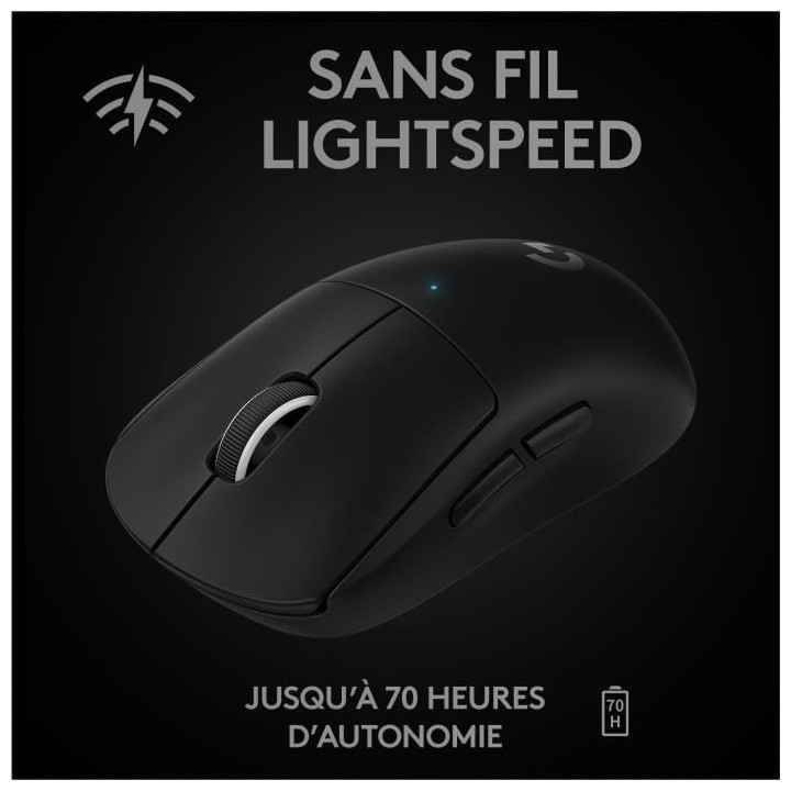 Souris Gaming sans fil - LOGITECH G - PRO X SUPERLIGHT - Noir