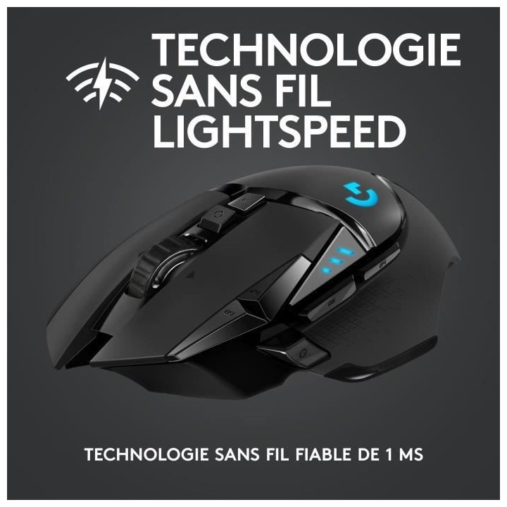 LOGITECH G - Souris gaming sans fil G502 Lightspeed - Noir