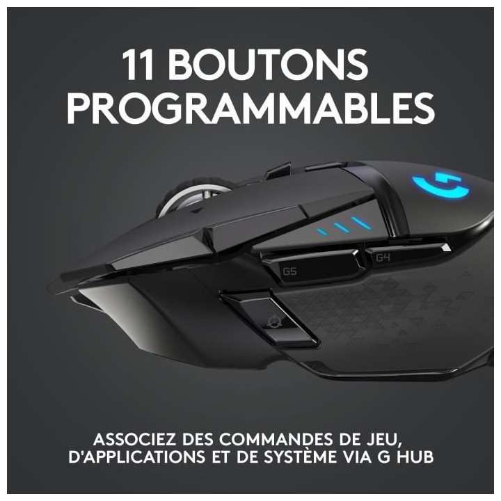 LOGITECH G - Souris gaming sans fil G502 Lightspeed - Noir