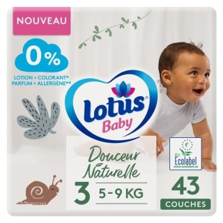 LOTUS BABY Couches Douceur Naturelle taille 3 - 5 a 9 kg - Le paquet d