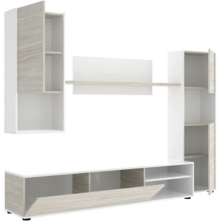 Ensemble Meuble TV : meuble tv 175 cm + 1 étagere + 2 modules - Chene