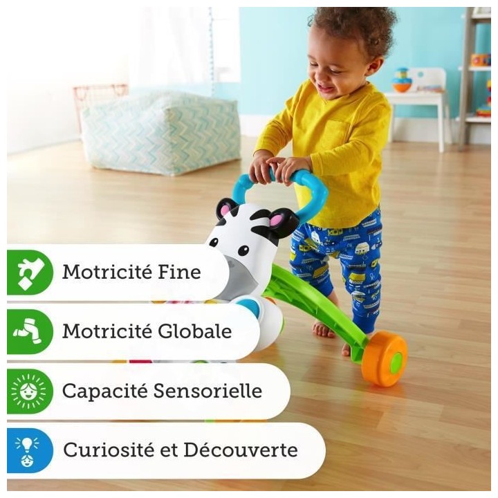 Fisher-Price - Mon Trotteur Zebre Parlant - Trotteur bébé - 6 mois e