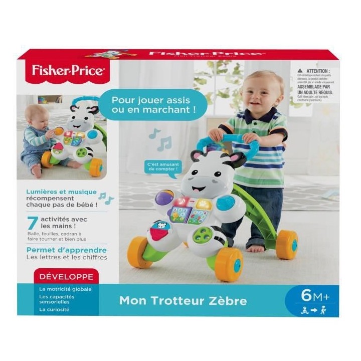 Fisher-Price - Mon Trotteur Zebre Parlant - Trotteur bébé - 6 mois e