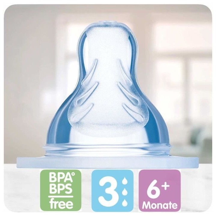 MAM Accessoires pour Biberons Tétine Silicone +4m Débit 3 Rapide 2 u
