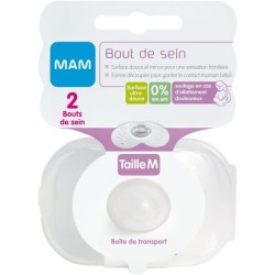 MAM Allaitement Bout de Sein Silicone Taille M 2 unités