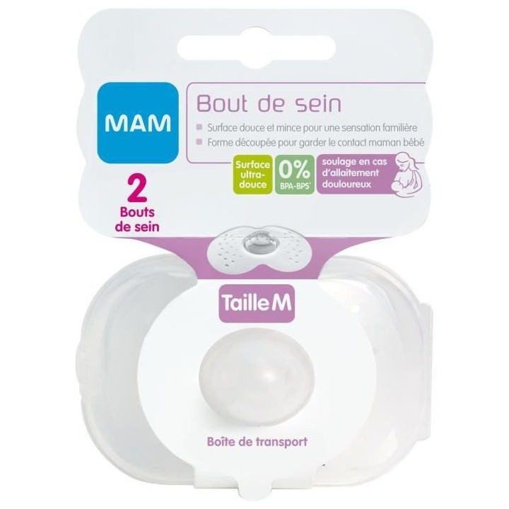 MAM Allaitement Bout de Sein Silicone Taille M 2 unités