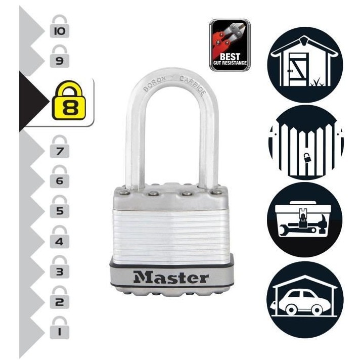 Master Lock Cadenas Excell Acier laminé 45 mm M1EURDLF