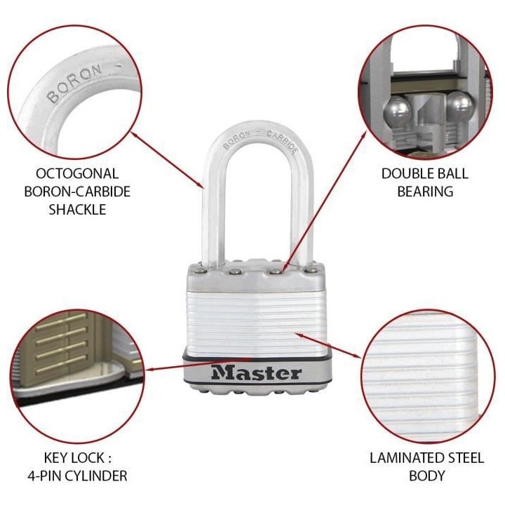 Master Lock Cadenas Excell Acier laminé 45 mm M1EURDLF