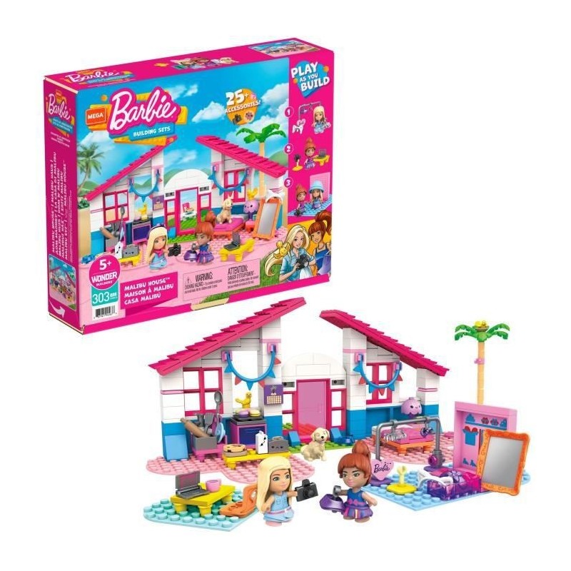 Mega Construx Barbie - Maison a Malibu - Briques de construction - Des 5 ans