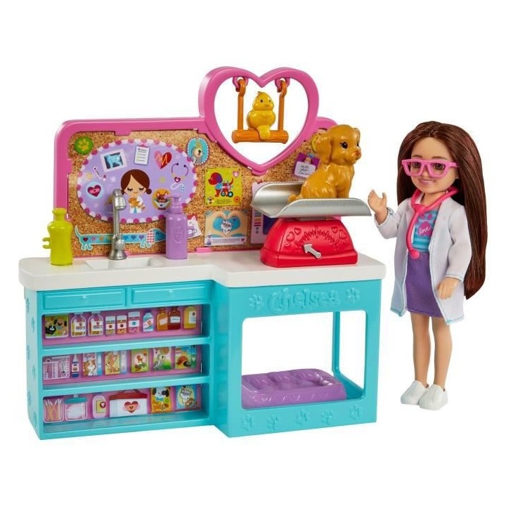 BARBIE - Clinique Vétérinaire Chelsea - Poupée - 3 ans et +