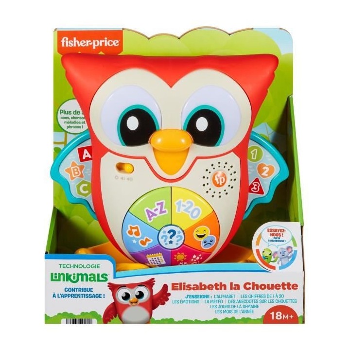 Fisher-Price - Elisabeth La Chouette - Jouet d'éveil 1er age - Des 18