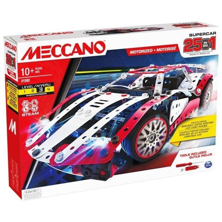 MECCANO - COFFRET SUPERCAR 25 MODeLES MOTORISÉS - 6062054 - Voiture E