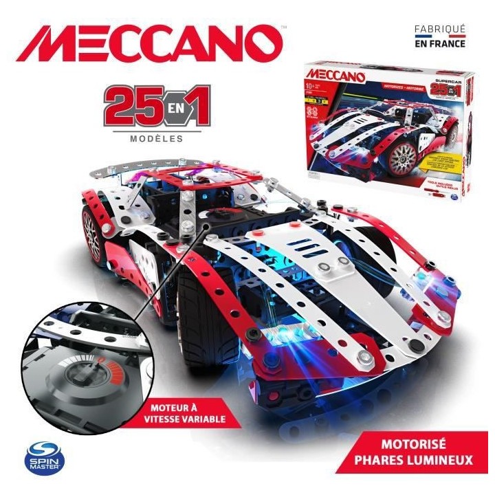 MECCANO - COFFRET SUPERCAR 25 MODeLES MOTORISÉS - 6062054 - Voiture E