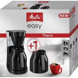 MELITTA Easy Therm II - Cafetiere filtre 1L - 1050 W + 2eme verseuse - Noir