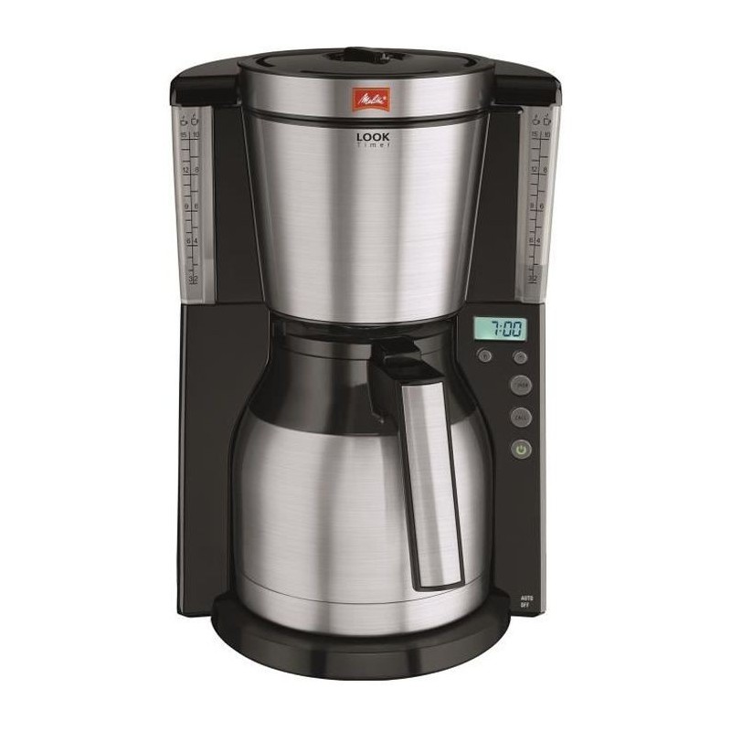 MELITTA 1011-16 Cafetiere filtre programmable avec verseuse isotherme Look IV Therm Timer - Noir