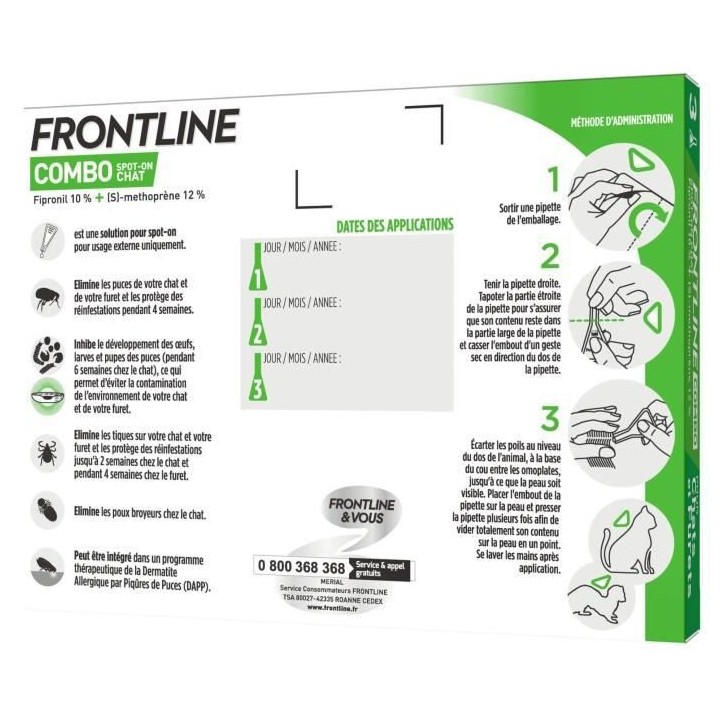 Frontline Combo Chats et Furets 3 pipettes