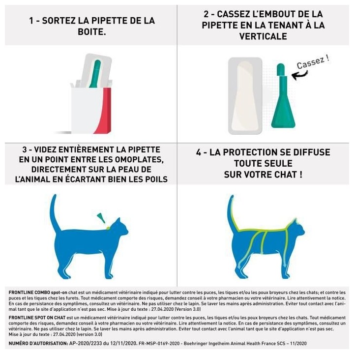 Frontline Combo Chats et Furets 3 pipettes