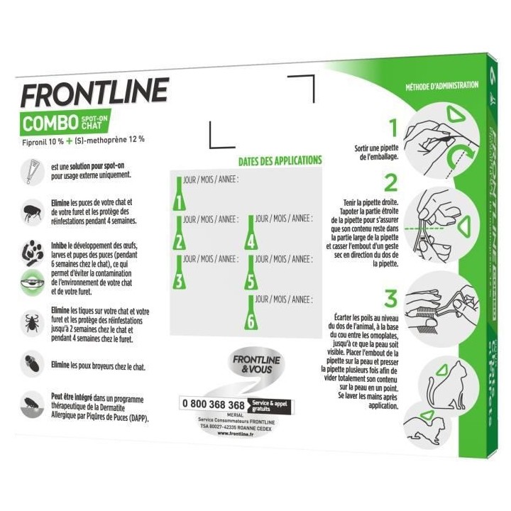 Frontline Combo Chats et Furets 6 pipettes