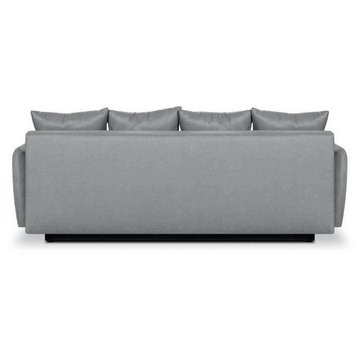 Banquette convertible avec le coffre - Tissu gris perle et coussins d