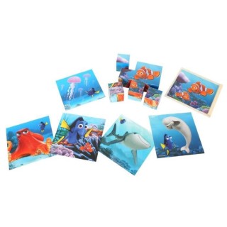 LE MONDE DE DORY Puzzle - Lot de 9 Cubes en bois - 6 Dessins - Mixte -