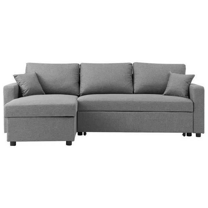 Canapé d'angle convertible grand couchage + coffre 3 places Owens - T