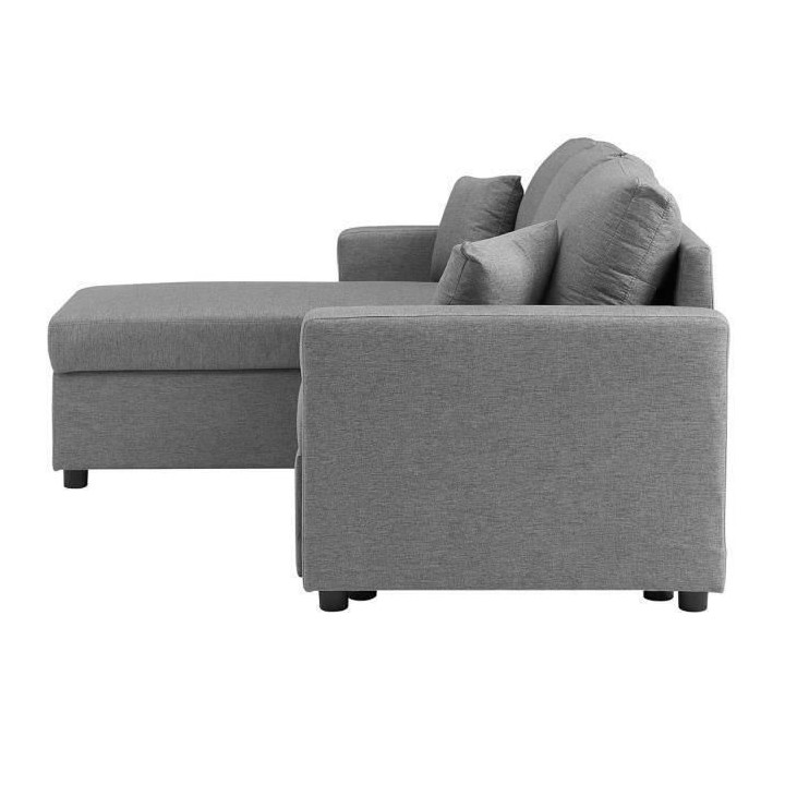 Canapé d'angle convertible grand couchage + coffre 3 places Owens - T