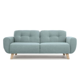 HEXAGONE - MORA Canapé Fixe 3 places - Tissu Vert grisé - L 194 x P