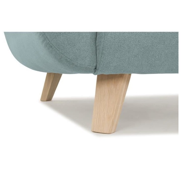 HEXAGONE - MORA Canapé Fixe 3 places - Tissu Vert grisé - L 194 x P