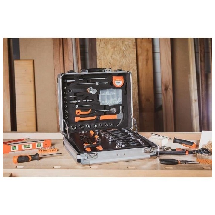 MANUPRO Valise multi-outils en aluminium - 725 outils et accessoires -