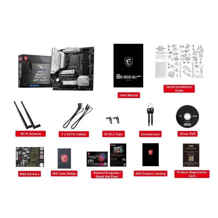 MSI - MAG B660M MORTAR WIFI DDR4 - Carte Mere - Socket LGA 1700 - Chip