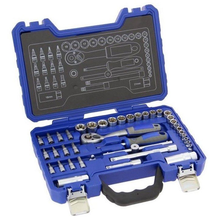 MICHELIN Mallette douilles et embouts 40 pieces 1/4+ 3/8 - Chrome vana
