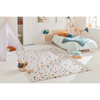 Tapis Chambre poils longs pois multicolore - 100% polypropylene - 80 x