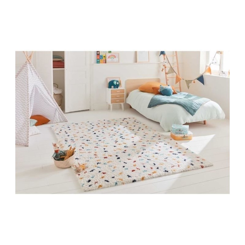 Tapis Chambre poils longs pois multicolore - 100% polypropylene - 80 x 140 cm - Intérieur - NAZAR